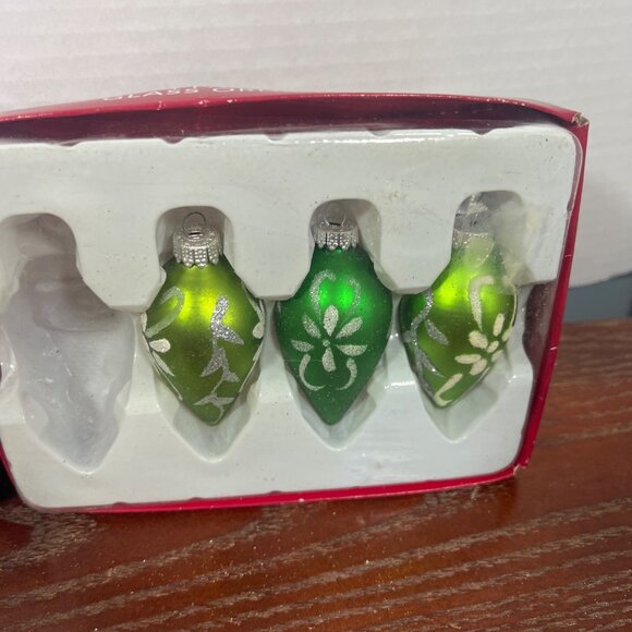 Holiday Style 4-Pack Mini Glass Ornaments  Bundle Lot Of 2 E4 - Picture 3 of 4